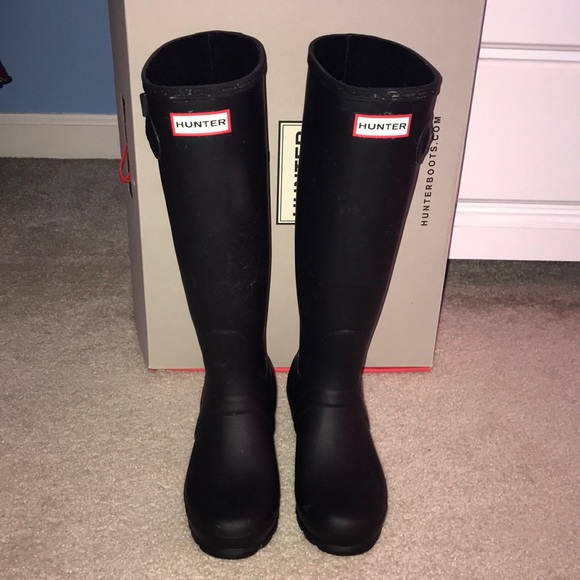 Hunter Shoes - Tall Matte Black Hunter Boots